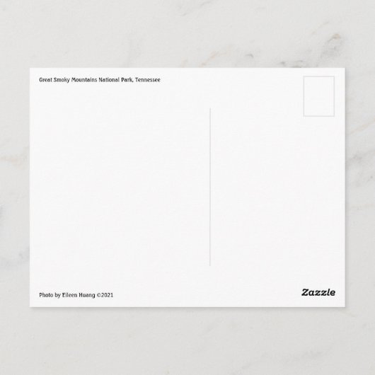 テネシー州素晴らしスモークマウンテンズ国立公園 ポストカード (裏面)