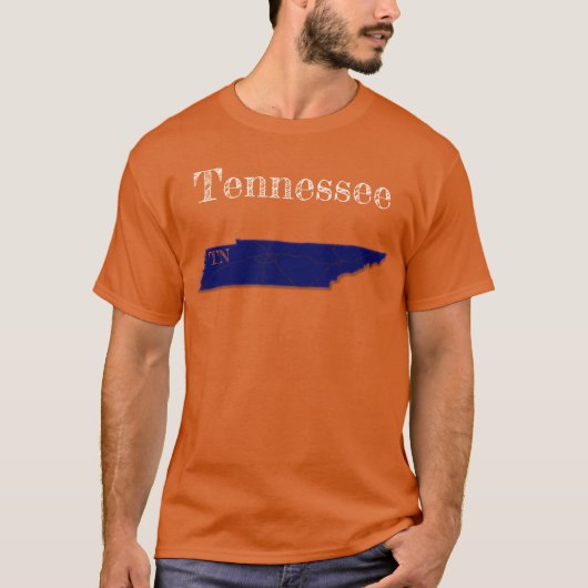 テネシー州間[ネイビーブルーデザイン] Tシャツ (正面)