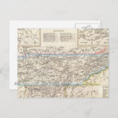 テネシー州（アメリカ南部）地図 ポストカード (正面/裏面)