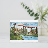 テネシー州，チャタヌーガからのヴィンテージの挨拶， ポストカード (スタンド正面)