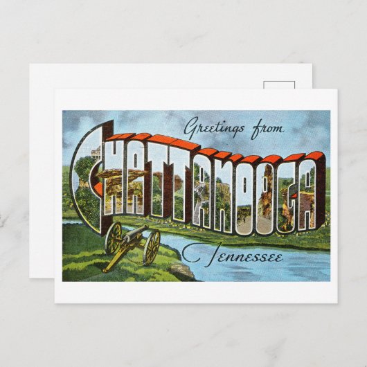 テネシー州，チャタヌーガからのヴィンテージの挨拶， ポストカード (正面/裏面)