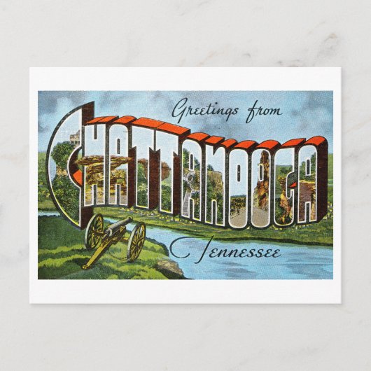 テネシー州，チャタヌーガからのヴィンテージの挨拶， ポストカード (正面)