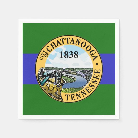 テネシー州，チャタヌーガ国旗 スタンダードカクテルナプキン (正面)