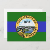 テネシー州，チャタヌーガ国旗 ポストカード (正面/裏面)