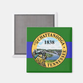 テネシー州，チャタヌーガ国旗 マグネット (正面/裏面)