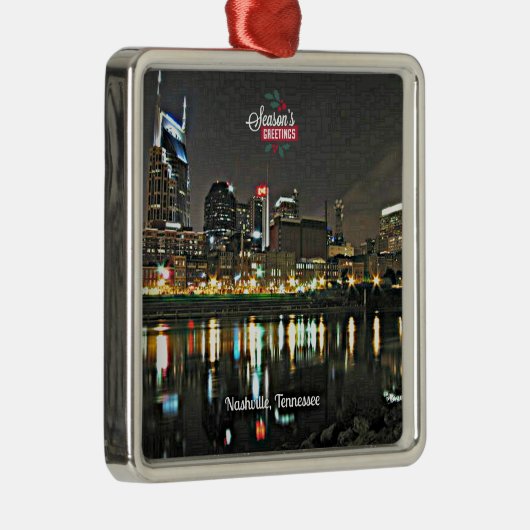 テネシー州，ナッシュビルからのシーズンの挨拶 メタルオーナメント (右)