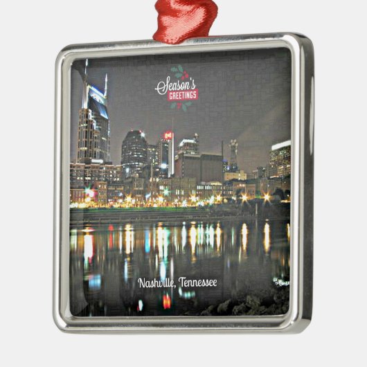テネシー州,ナッシュビルからのシーズンの挨拶 メタルオーナメント (左)