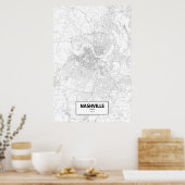 テネシー州,ナッシュビル(黒から白) ポスター (キッチン)