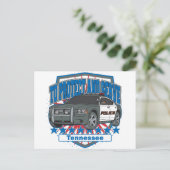 テネシー州 Protect and Serve 警察パトカー ポストカード (スタンド正面)