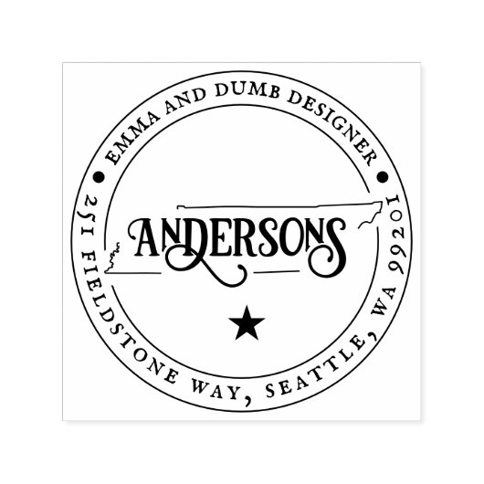 テネシー差出人住所スタンプ自己インク セルフインキングスタンプ (デザイン)