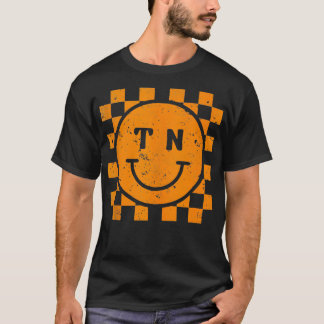 テネシー市松模様にハッピー顔ゲームデー Tシャツ
