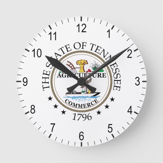 テネシー徴候 ラウンド壁時計 (正面)