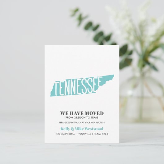 テネシー新しいアドレスを移動しました新しいホーム ポストカード (スタンド正面)