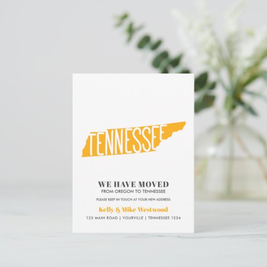 テネシー新しいアドレスを移動しました新しいホーム ポストカード (スタンド正面)