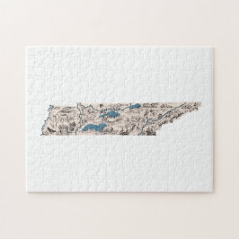 テネシー様式テネショーンヴィンテージ写真マップ ジグソーパズル