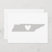 テネシー灰色の州マップシェイプ(ハート切り出し) ポストカード (正面/裏面)