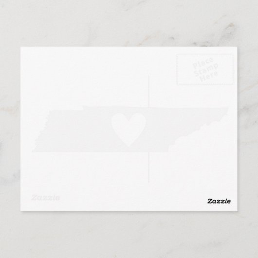 テネシー灰色の州マップシェイプ(ハート切り出し) ポストカード (裏面)