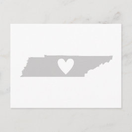 テネシー灰色の州マップシェイプ(ハート切り出し) ポストカード