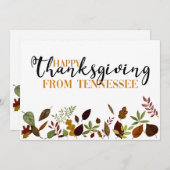 テネシー秋の葉の感謝祭カード シーズンカード (正面/裏面)