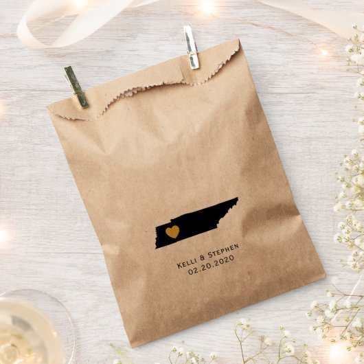 テネシー結婚式の引き出物トリートサックス、抱き枕 フェイバーバッグ (クリップ留めされた状態)