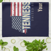 テネシー統一された州レトロ州ヴィンテージUSA キッチンタオル (折り畳み)