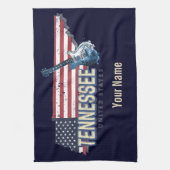 テネシー統一された州レトロ州ヴィンテージUSA キッチンタオル (縦)