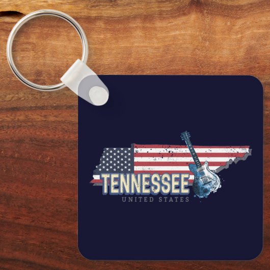 テネシー統一された州レトロ州ヴィンテージUSA キーホルダー (正面)