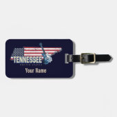 テネシー統一された州レトロ州ヴィンテージUSA ラゲッジタグ (正面横)