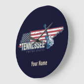 テネシー統一された州レトロ州ヴィンテージUSA ラージ壁時計 (傾斜)