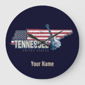 テネシー統一された州レトロ州ヴィンテージUSA ラージ壁時計 (正面)