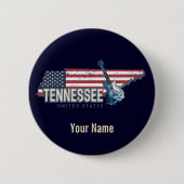 テネシー統一された州レトロ州ヴィンテージUSA 缶バッジ (正面)
