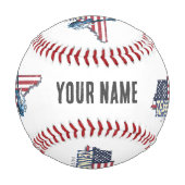 テネシー統一された州レトロ州ヴィンテージUSA 野球ボール (正面)