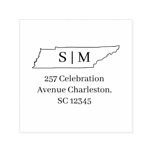 テネシー語モノグラム差出人住所スタンプ セルフインキングスタンプ (デザイン)