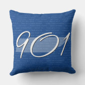 テネシー901メンフィス市外局番ブルーモダンホワイト クッション (裏面)