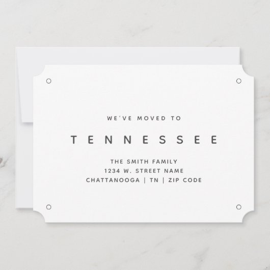 テネシー・ニューホーム・引っ越しました発表 案内状 (正面)
