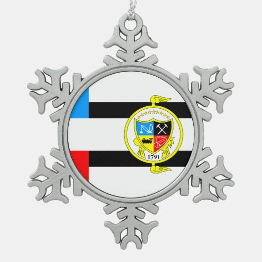 テネシー・ノックスビル国旗 スノーフレークピューターオーナメント (正面)