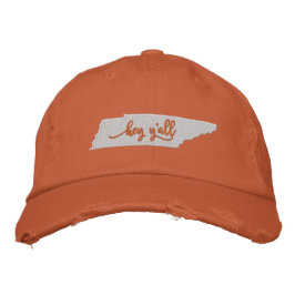 テネシーHey Y'all Hat - Orange 刺繍入りキャップ