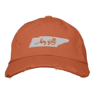 テネシーHey Y'all Hat - Orange 刺繍入りキャップ
