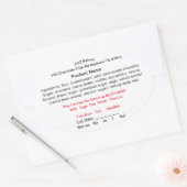 テネシーTNコテージ食品法製品ラベル 楕円形シール (封筒)