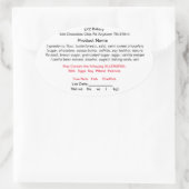 テネシーTNコテージ食品法製品ラベル 楕円形シール (バッグ)