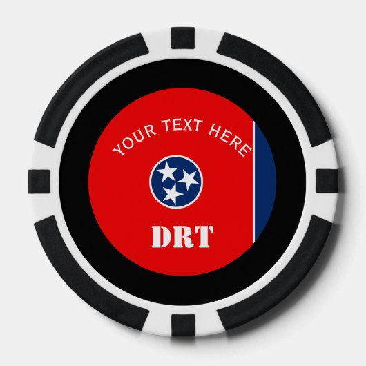 テネパーソナライズされたシー州旗 ポーカーチップ (正面)