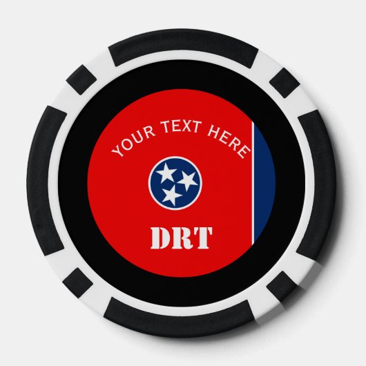 テネパーソナライズされたシー州旗 ポーカーチップ (裏面)