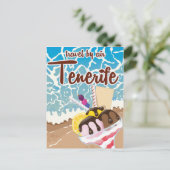 テネリフェのアイスクリーム漫画の旅行ポスター ポストカード (スタンド正面)