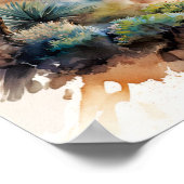 テネリフェカナリーアイランズビーチウォーターカラー ポスター (角)