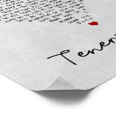 テネリフェシーグレーハートソンリリックウォールアートプリント ポスター (角)