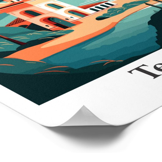 テネリフェスペイントラベルアートヴィンテージイラストレーション ポスター (角)