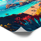 テネリフェスペインヴィンテージ旅行イラストレーション ポスター (角)