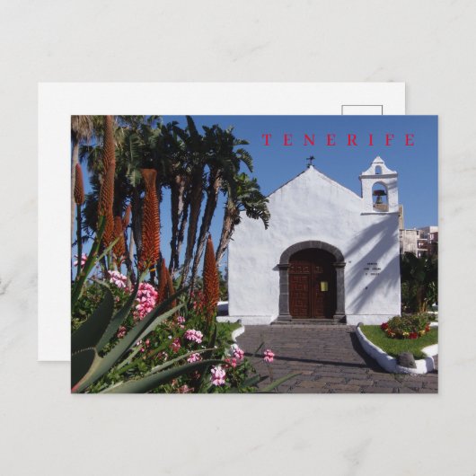 テネリフェ小さな教会のビューポストカード ポストカード (正面/裏面)