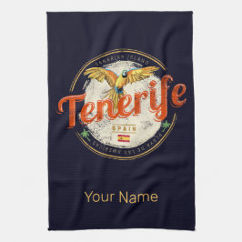 テネリフェ島とオウムカナリア諸島スペインヴィンテージ キッチンタオル