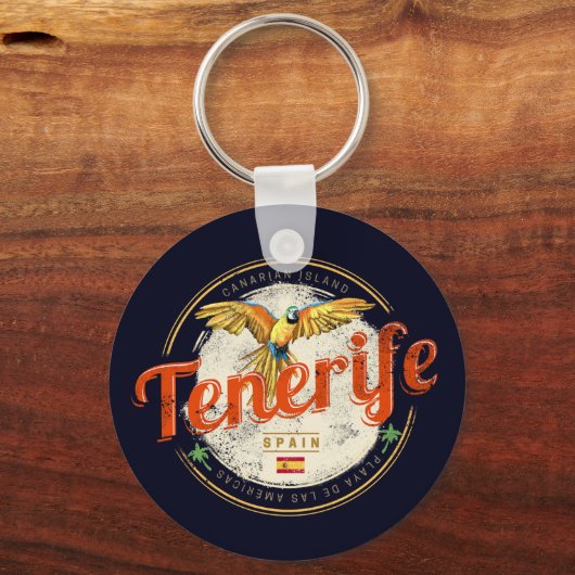テネリフェ島とオウムカナリア諸島スペインヴィンテージ キーホルダー (正面)